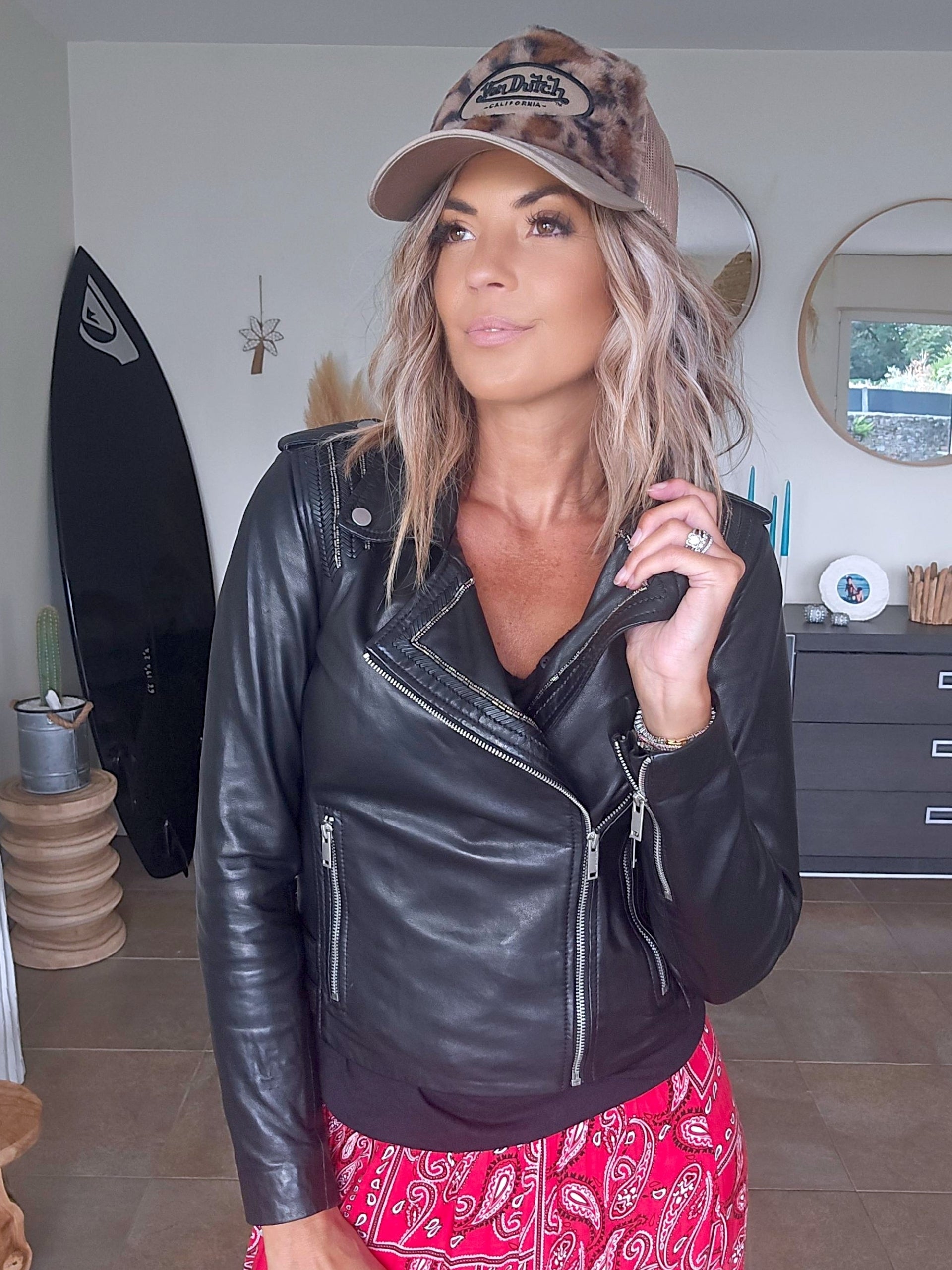 Perfecto noir cuir agneau