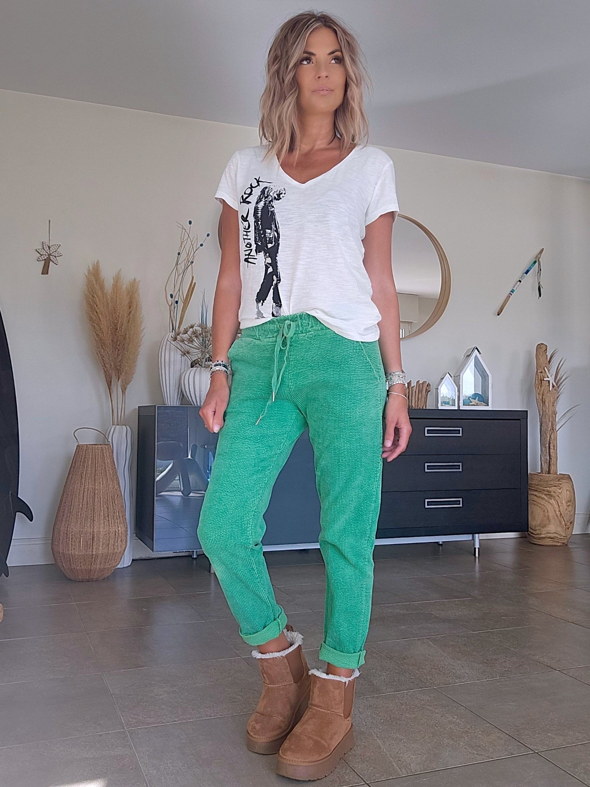 Pantalon velours vert