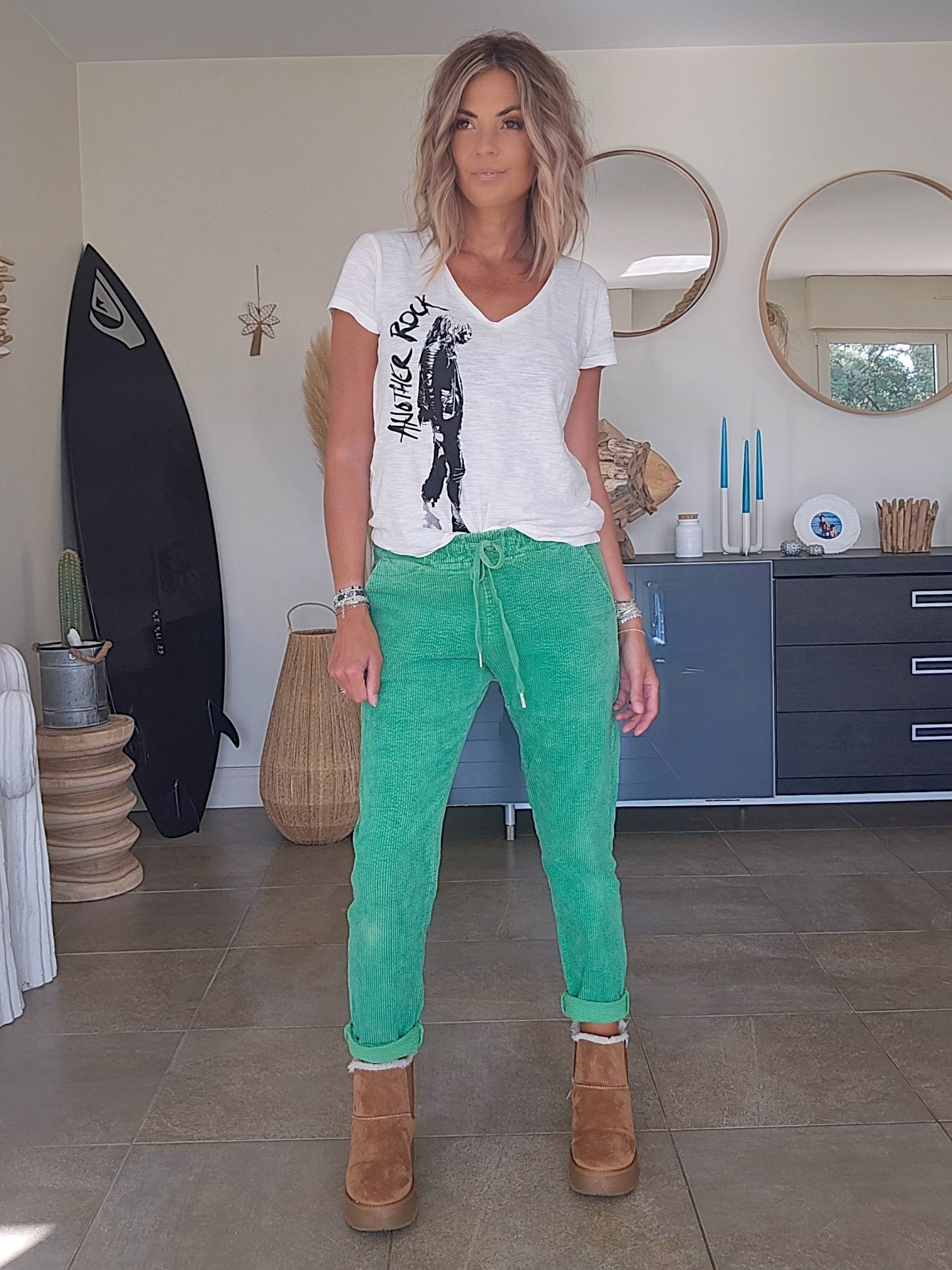 Pantalon velours vert