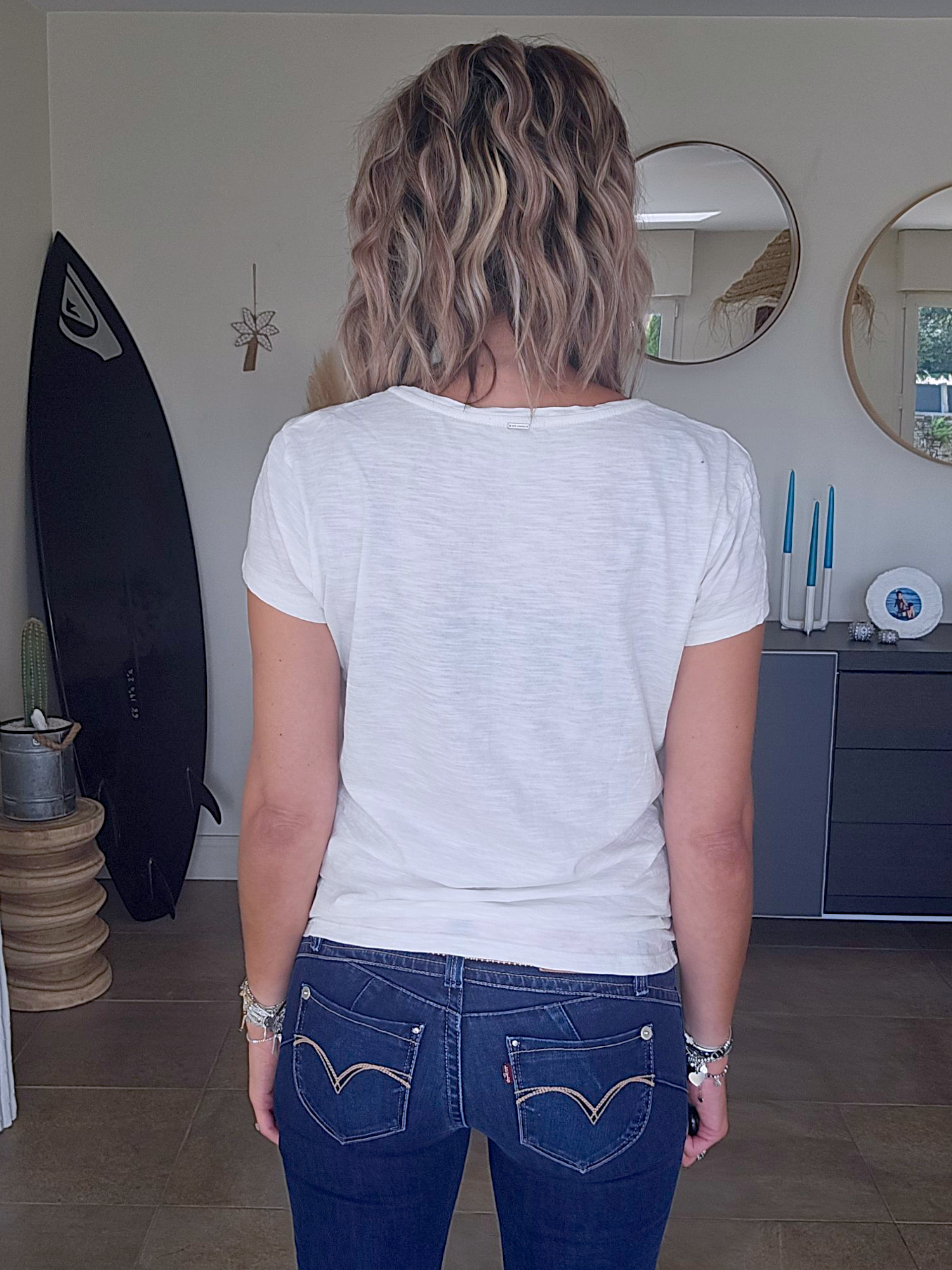 T-shirt blanc cassé rock