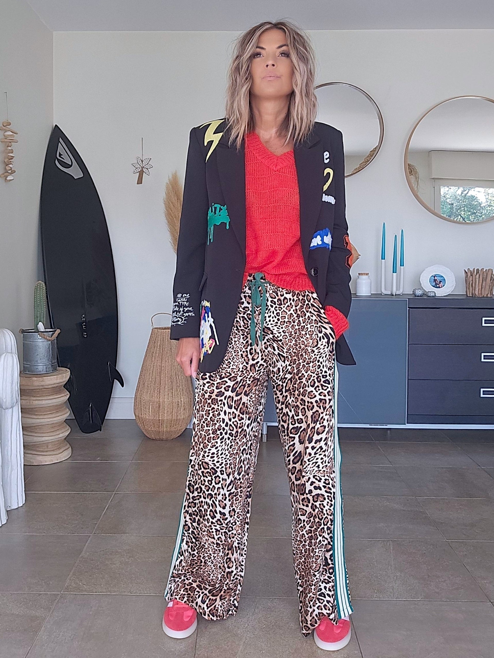 Veste noire à tags smiley