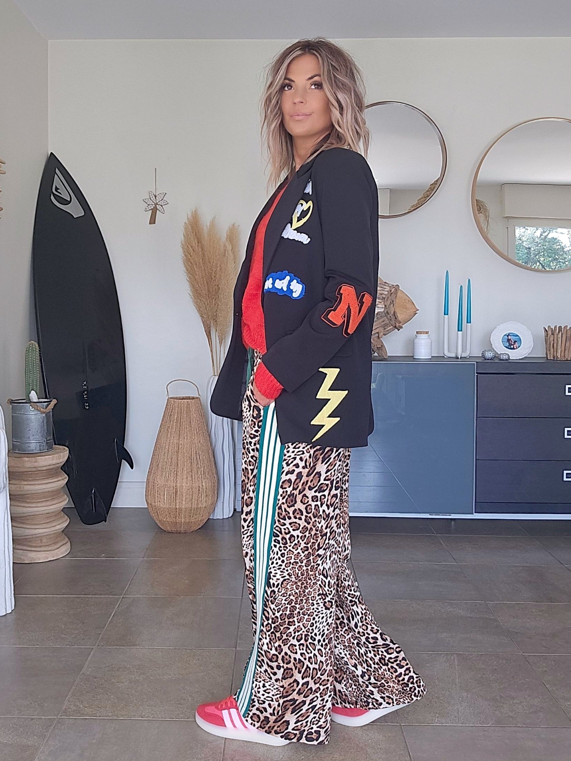 Veste noire à tags smiley