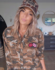Robe chemise camouflage kiss