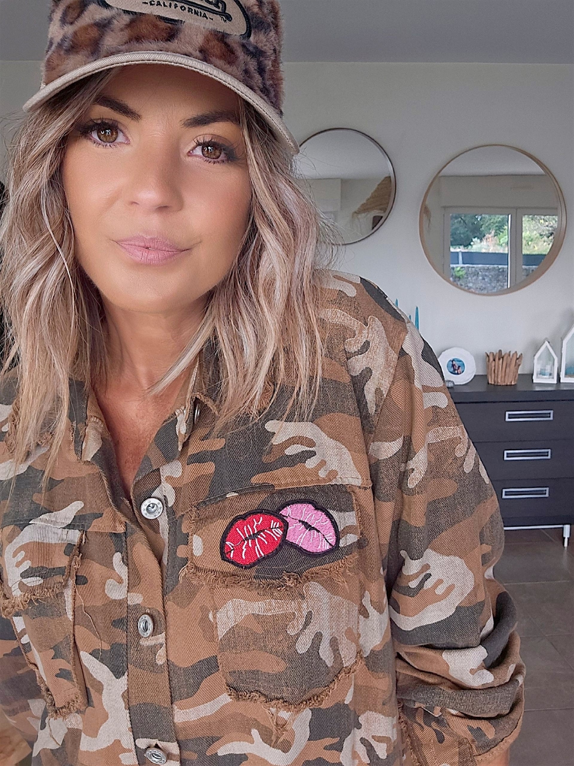 Robe chemise camouflage kiss