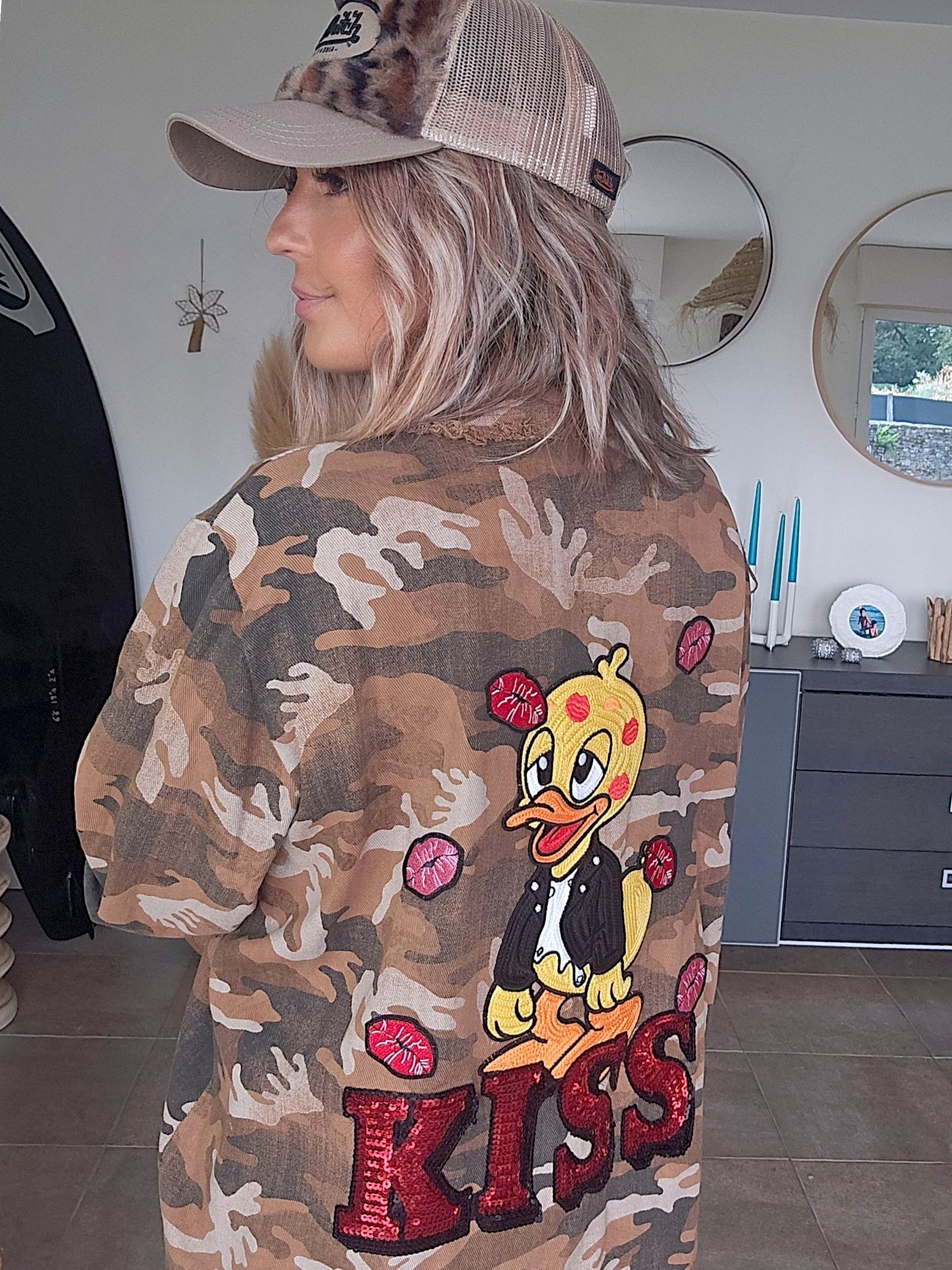 Robe chemise camouflage kiss