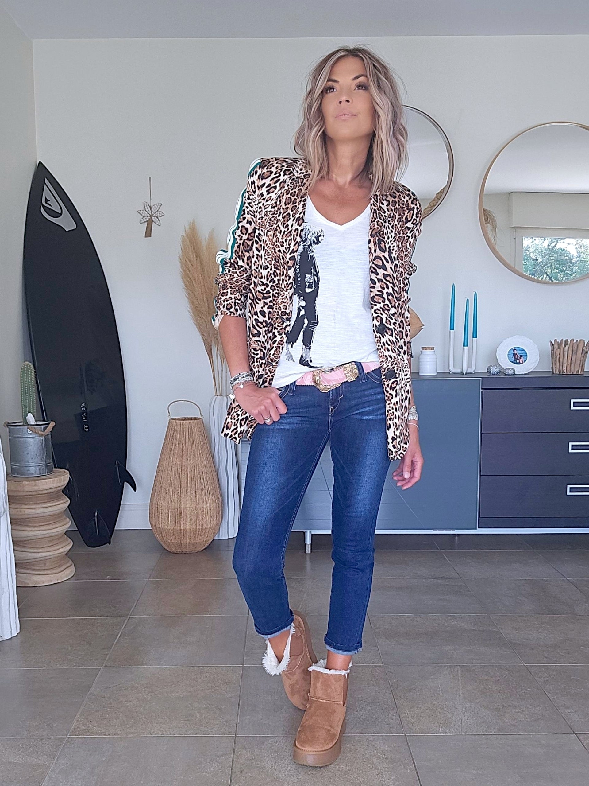 T-shirt blanc cassé rock