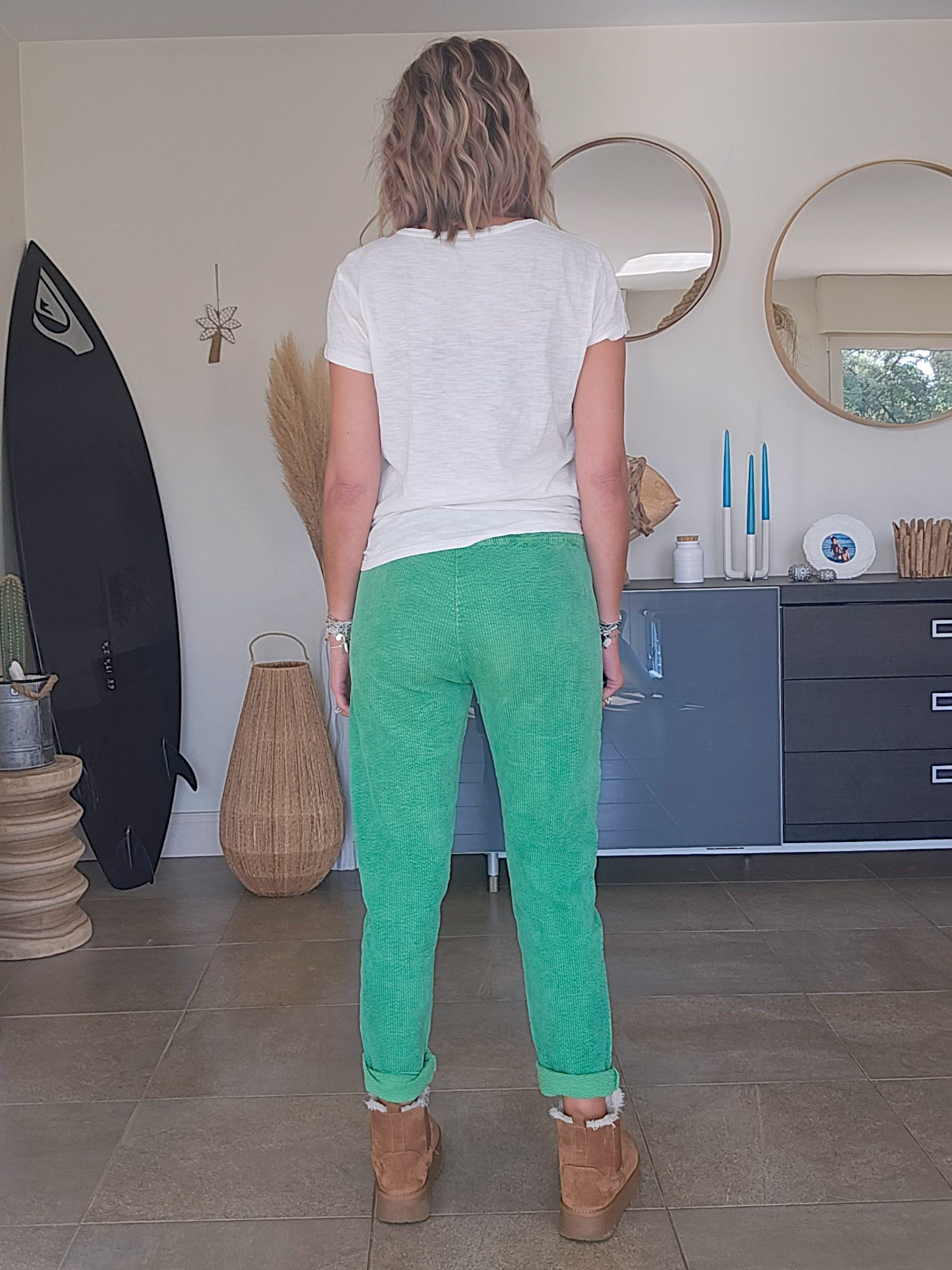 Pantalon velours vert