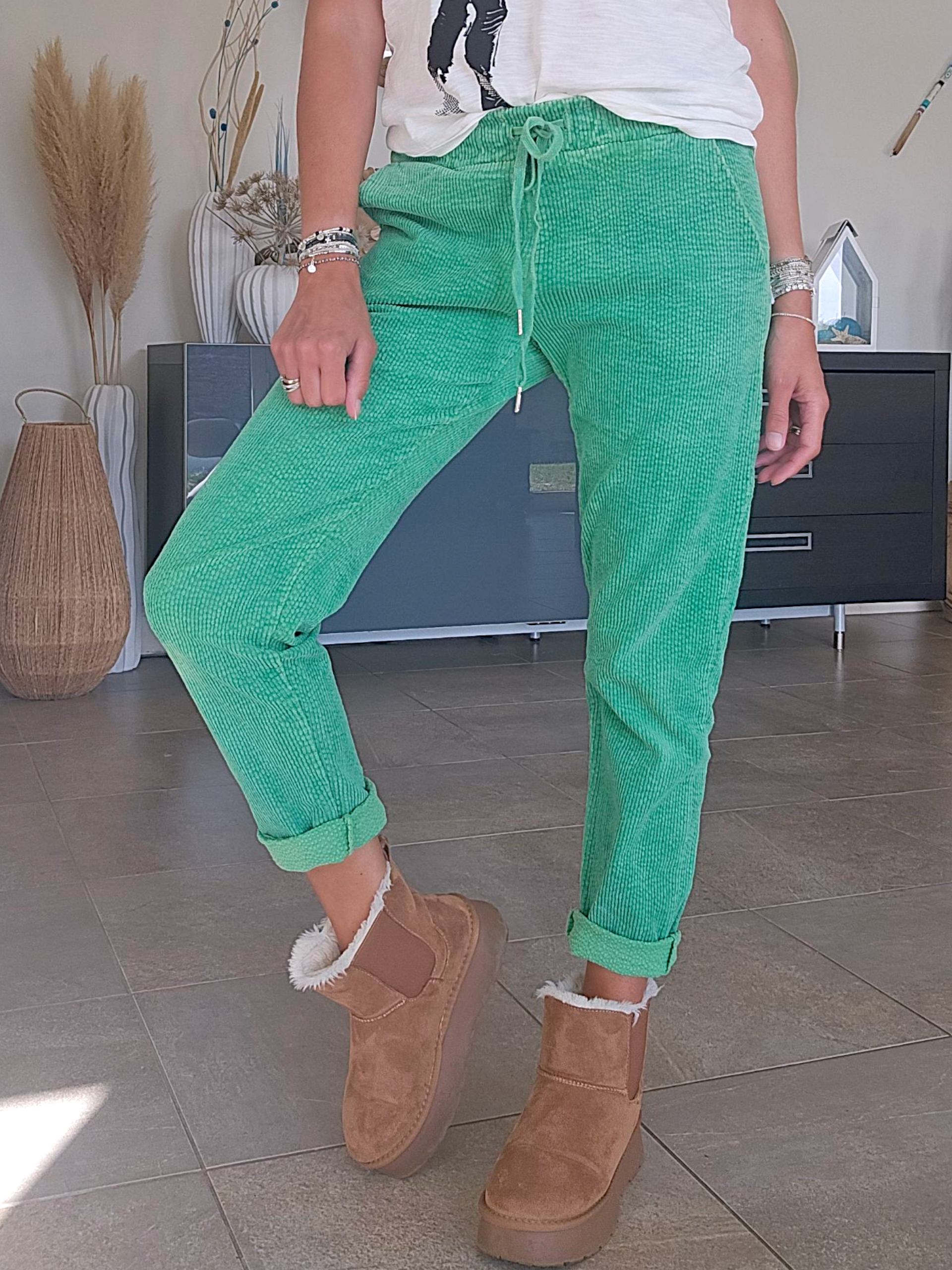 Pantalon velours vert