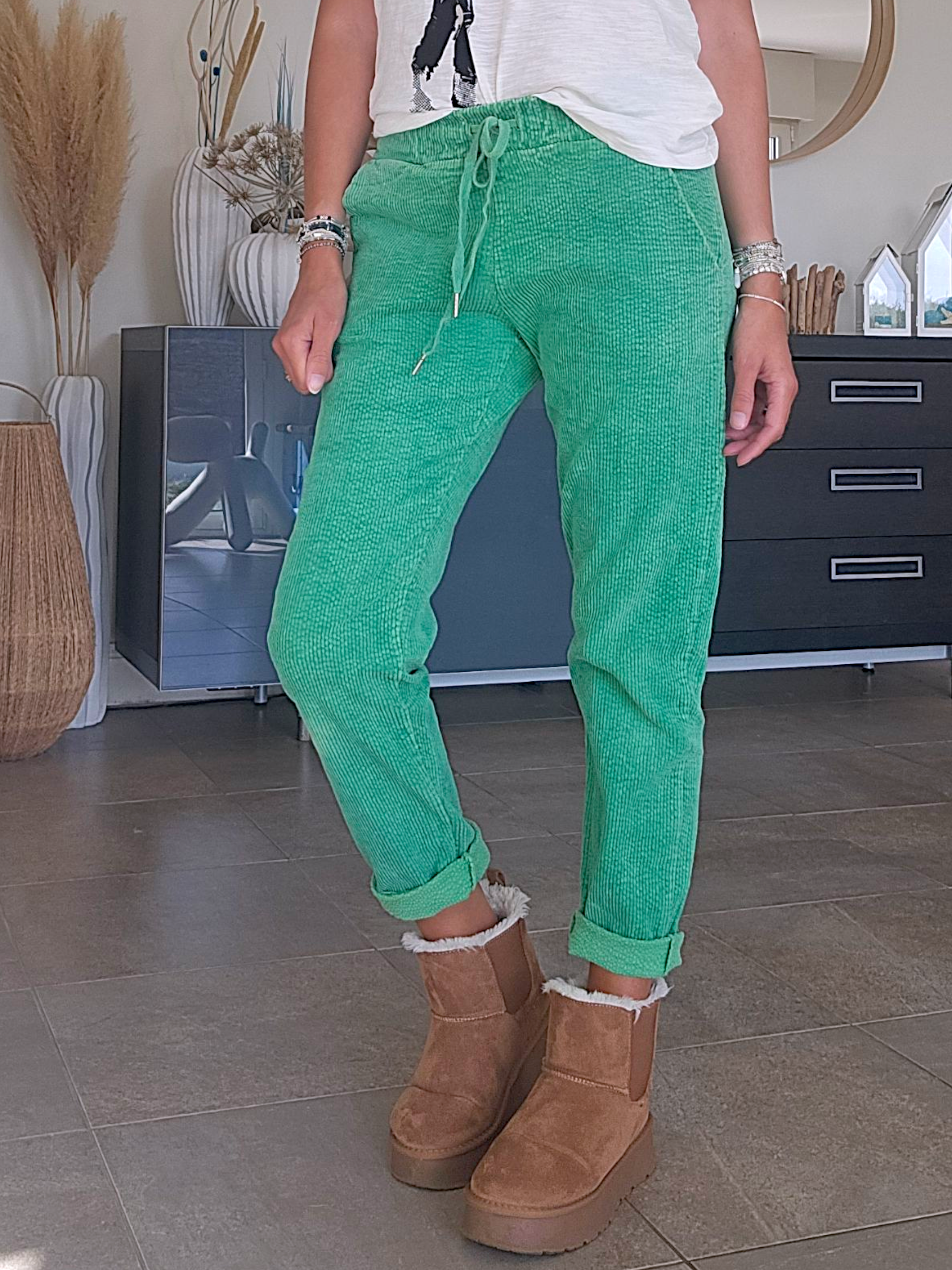 Pantalon velours vert