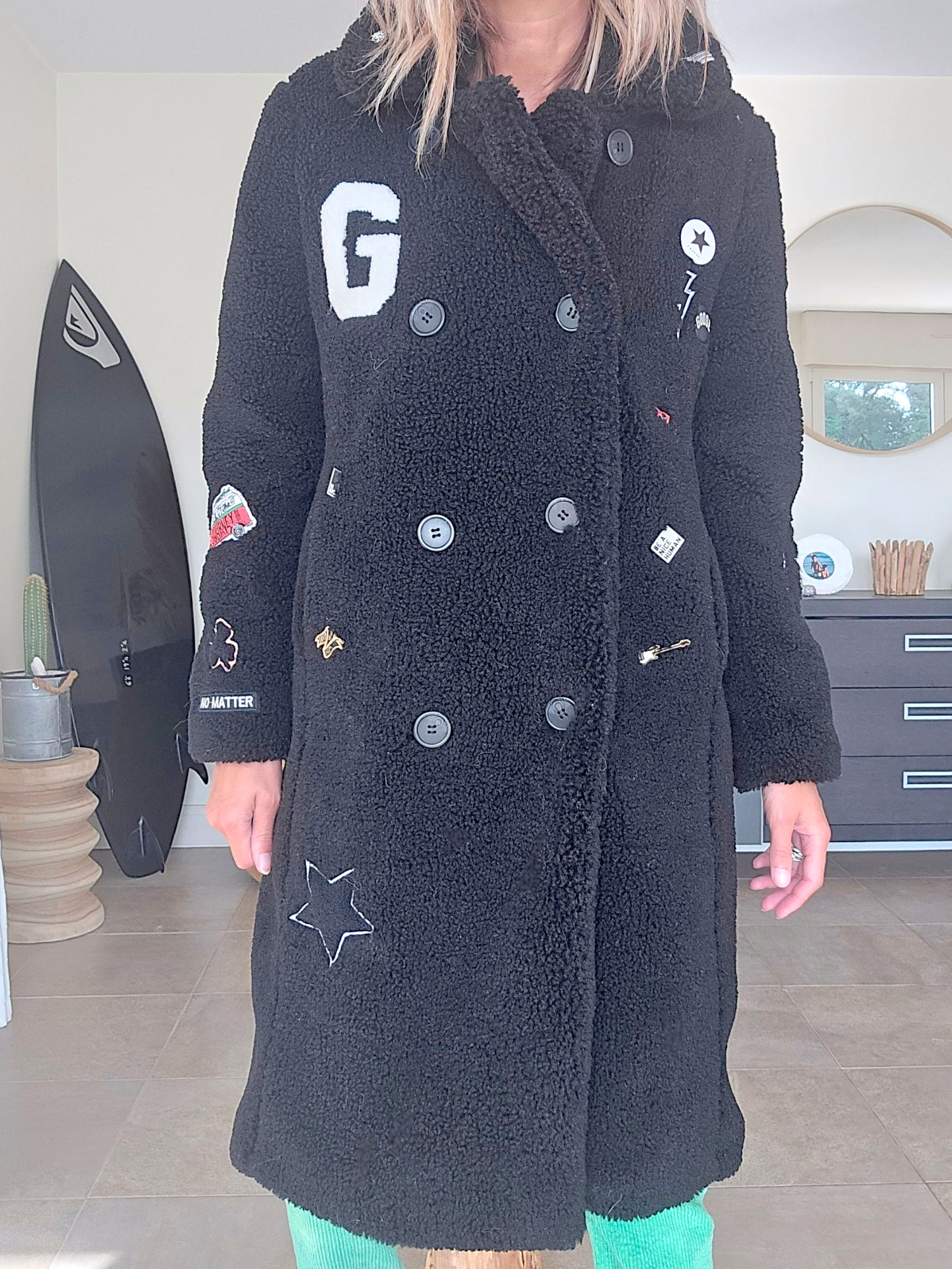 🔥Manteau bouclette à écussons