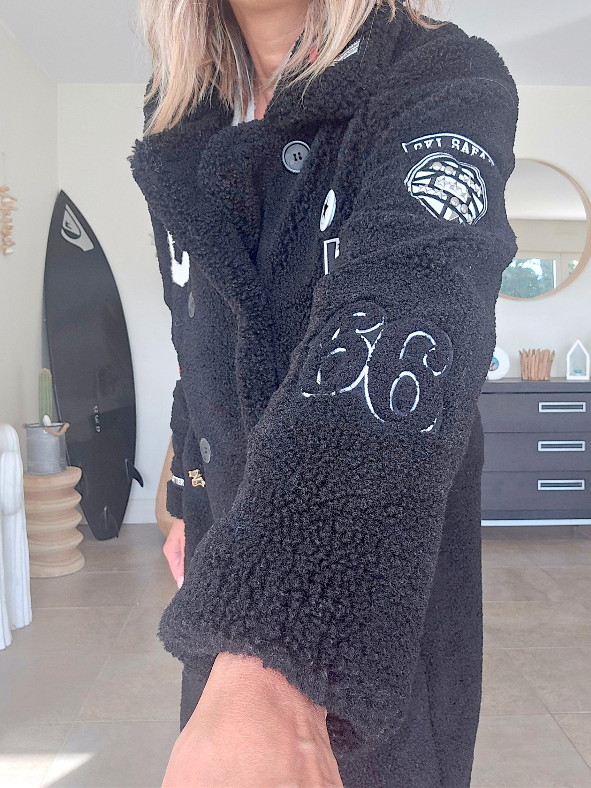 🔥Manteau bouclette à écussons