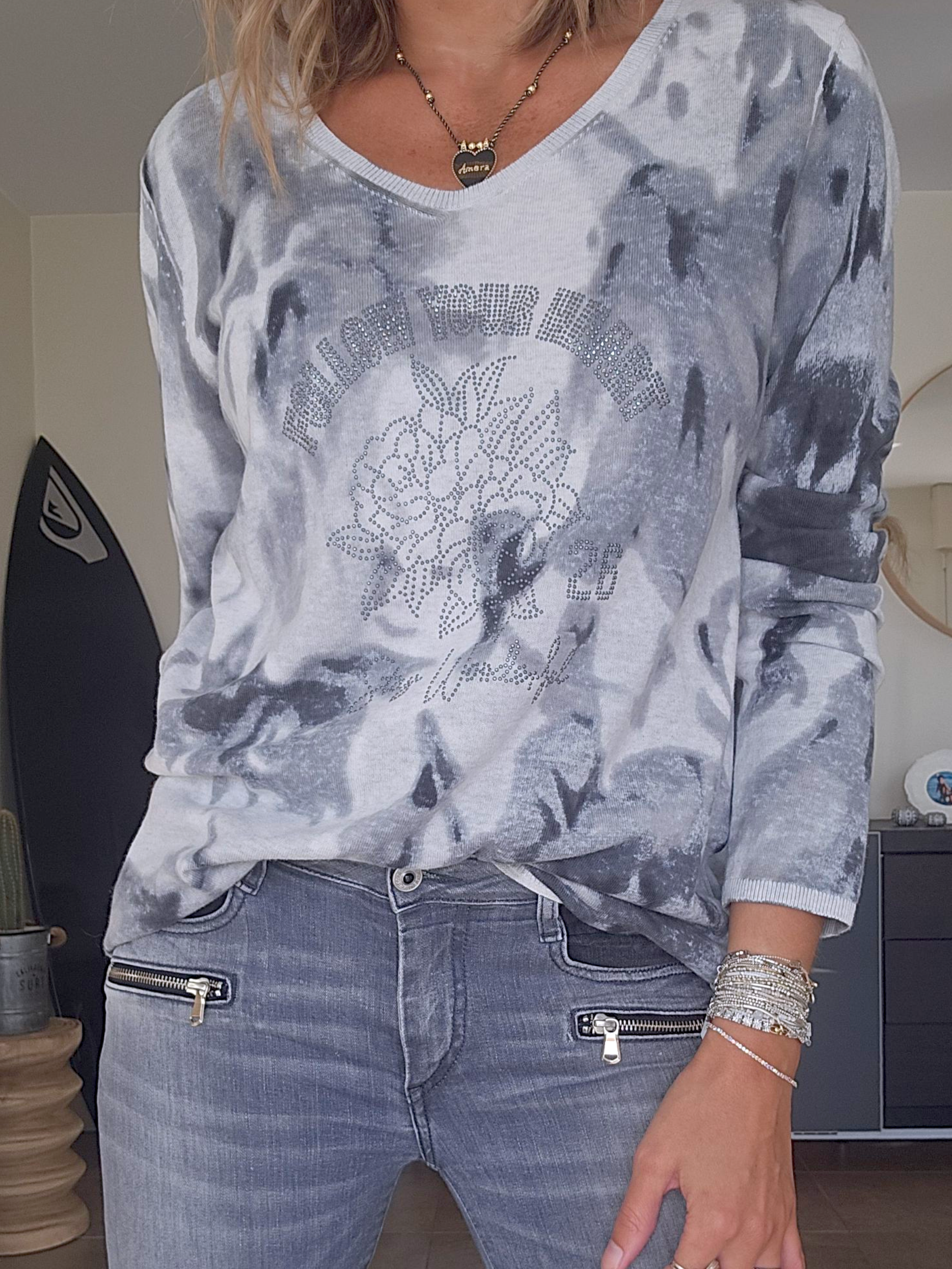 Pull tie and dye gris