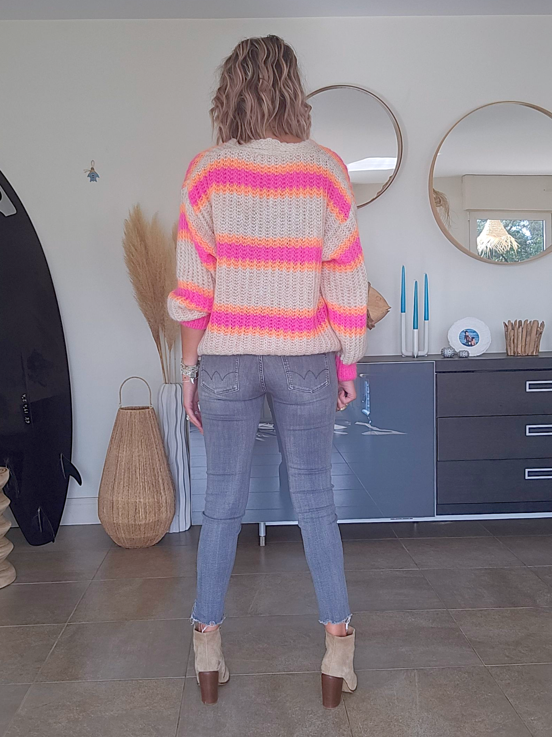 Cardigan doux fluo