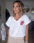 T-shirt blanc Rolling Stone