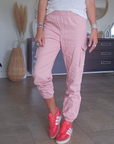 Pantalon cargo rose