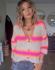 Cardigan doux fluo