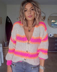Cardigan doux fluo