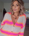 Cardigan doux fluo