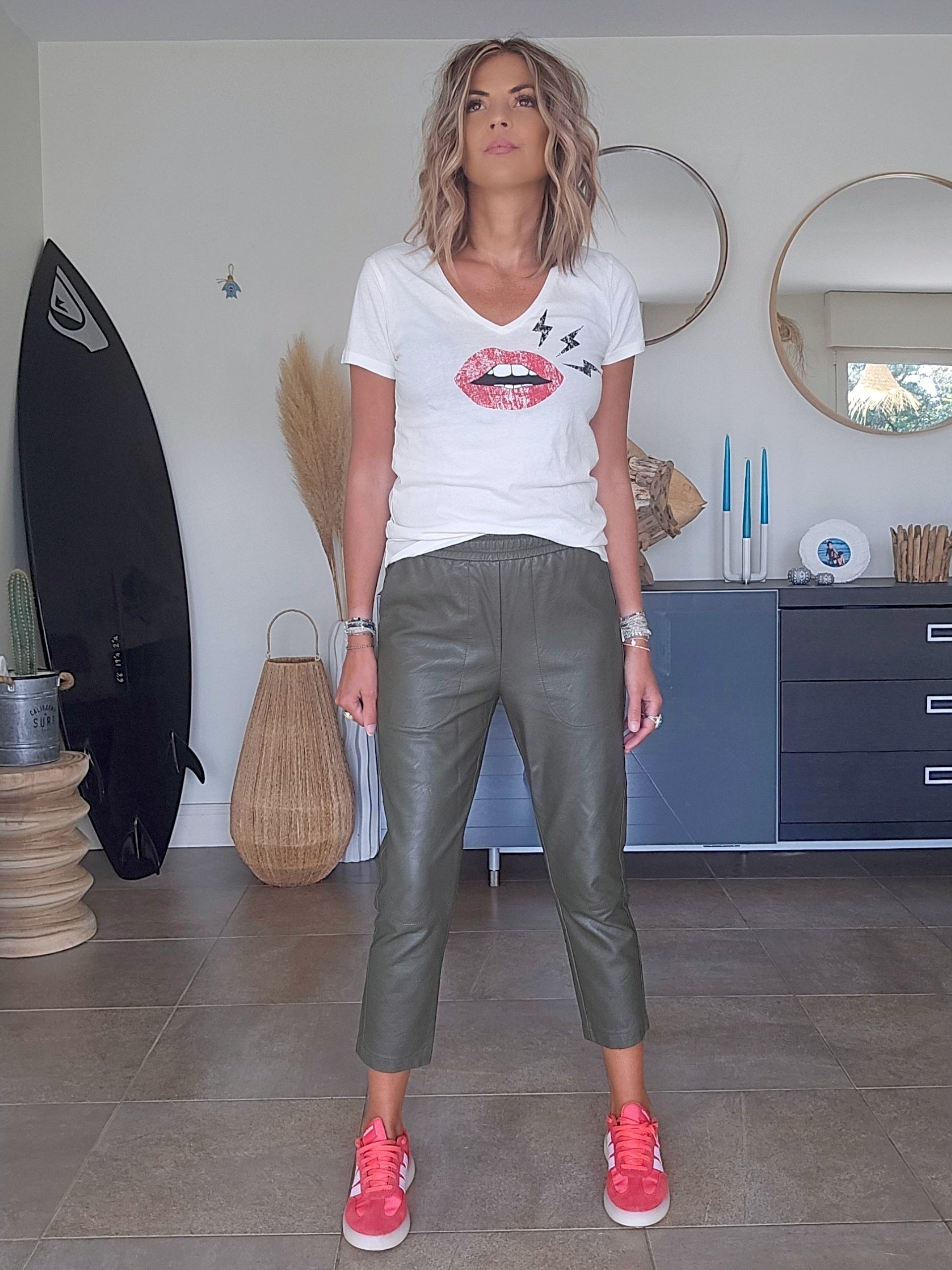 T-shirt blanc rock-chic