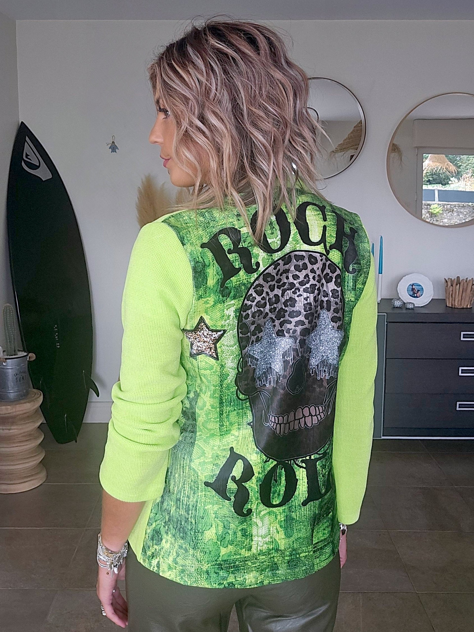 Veste anis skull léo