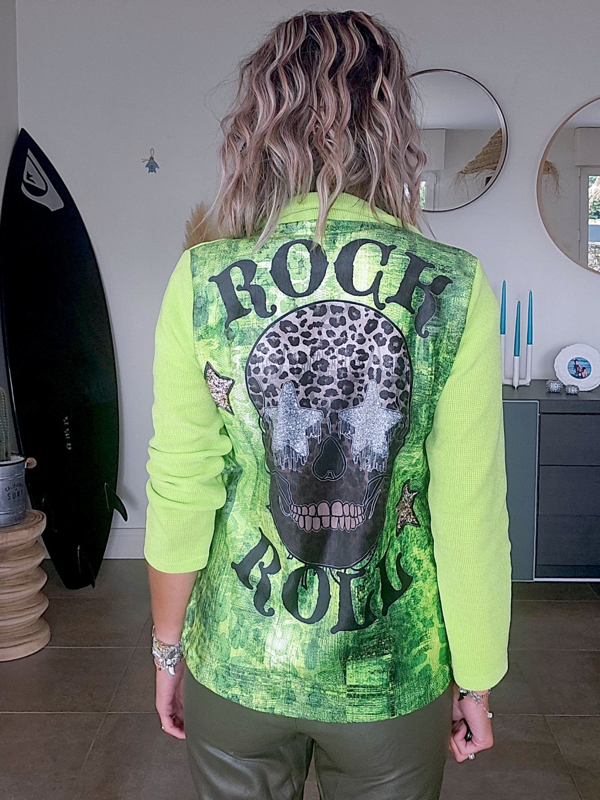 Veste anis skull léo