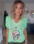 T-shirt skull fluo