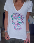 Tee-shirt blanc skull