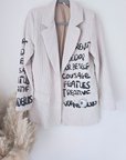 Veste velours écru à tags