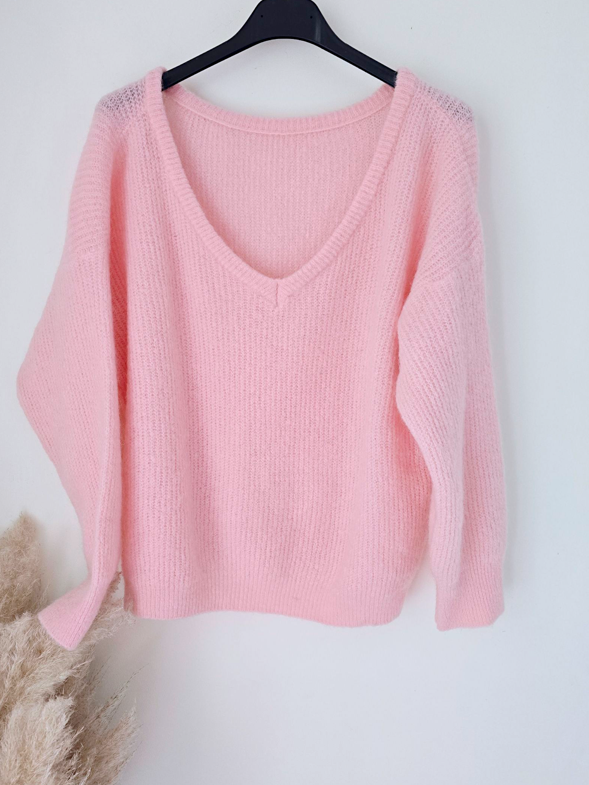 Pull rose double sens