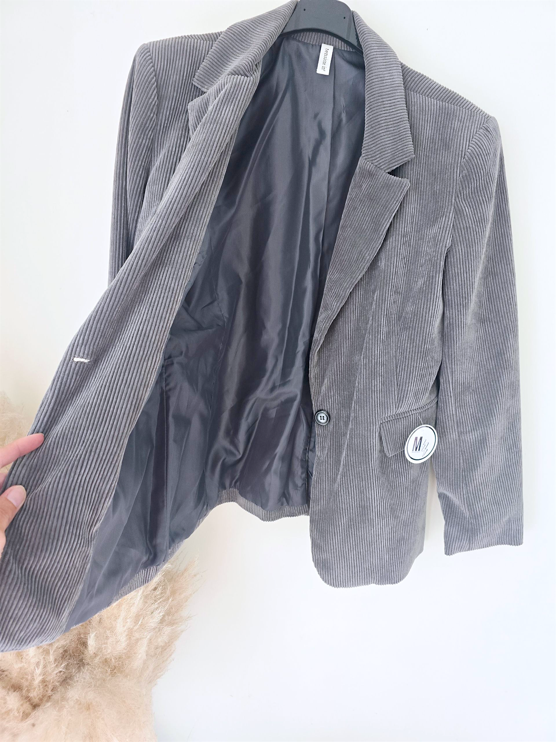 Veste grise en velours