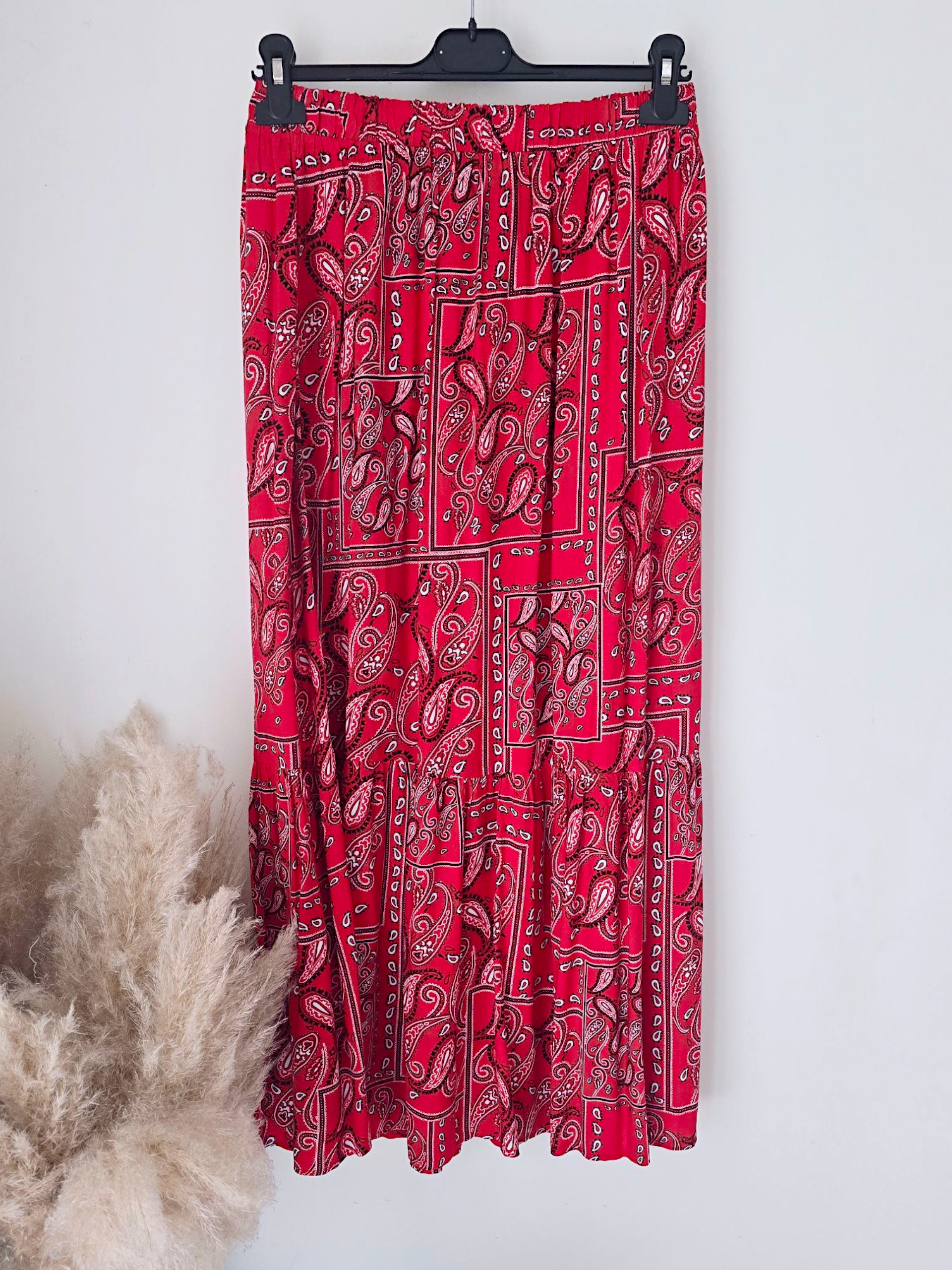 Jupe longue bandana rouge