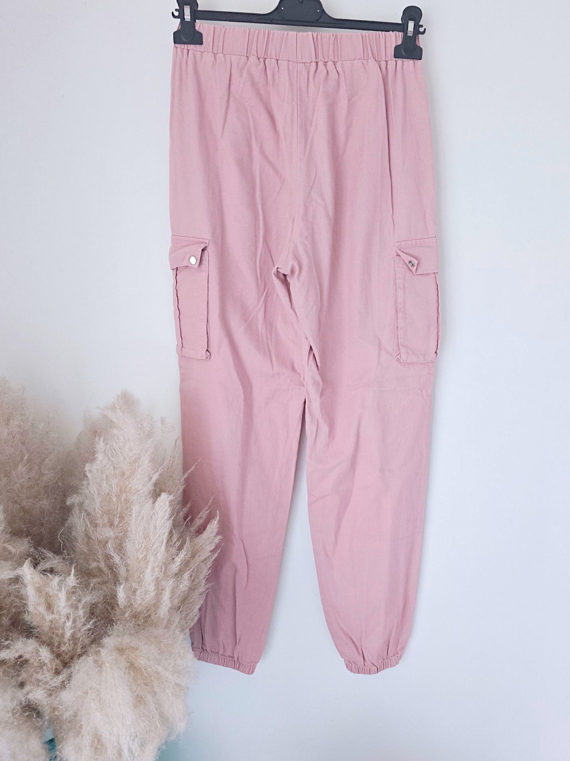 Pantalon cargo rose
