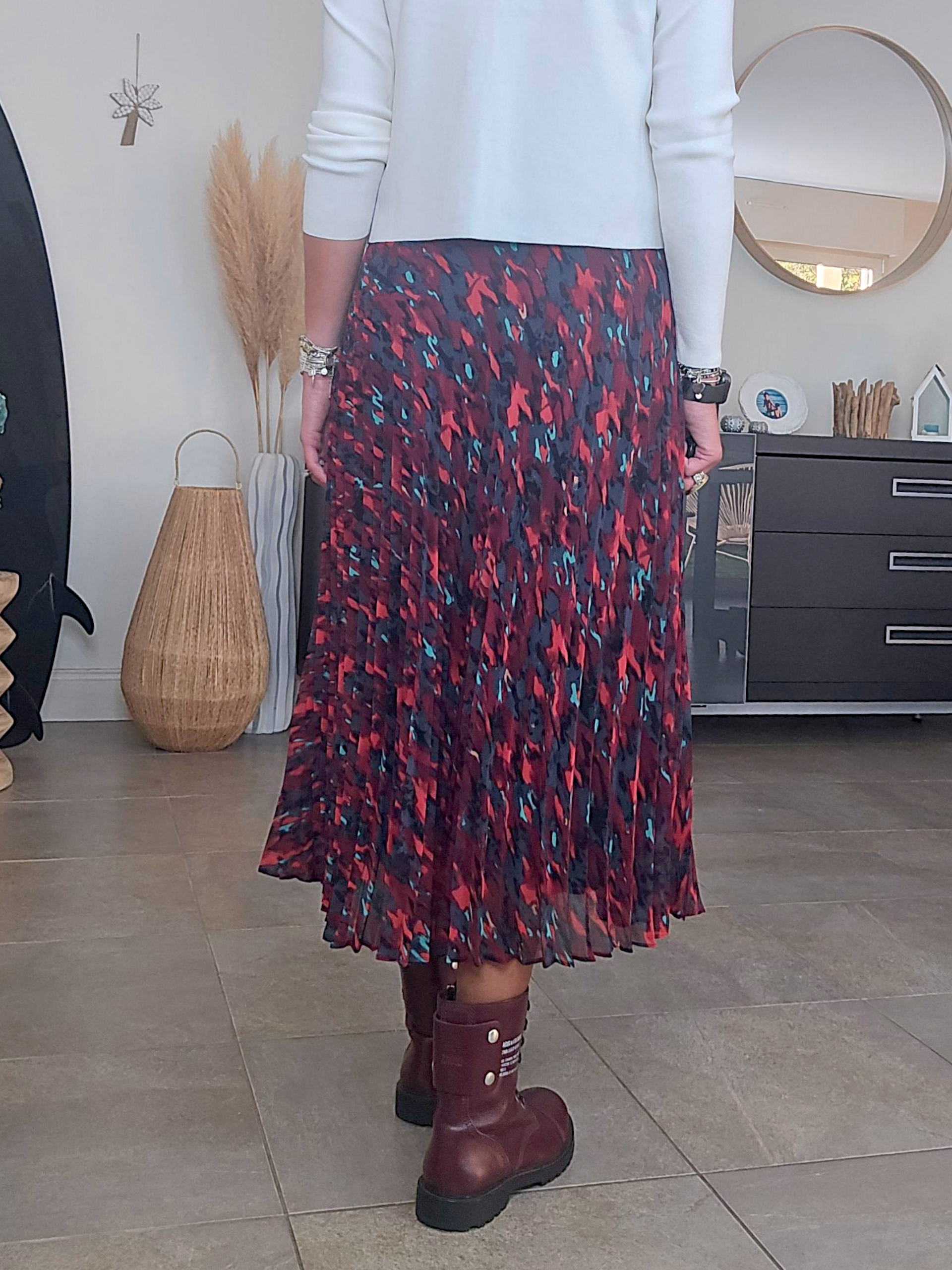 Jupe camouflage bordeaux