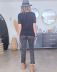 T-shirt ajouré à maille noire