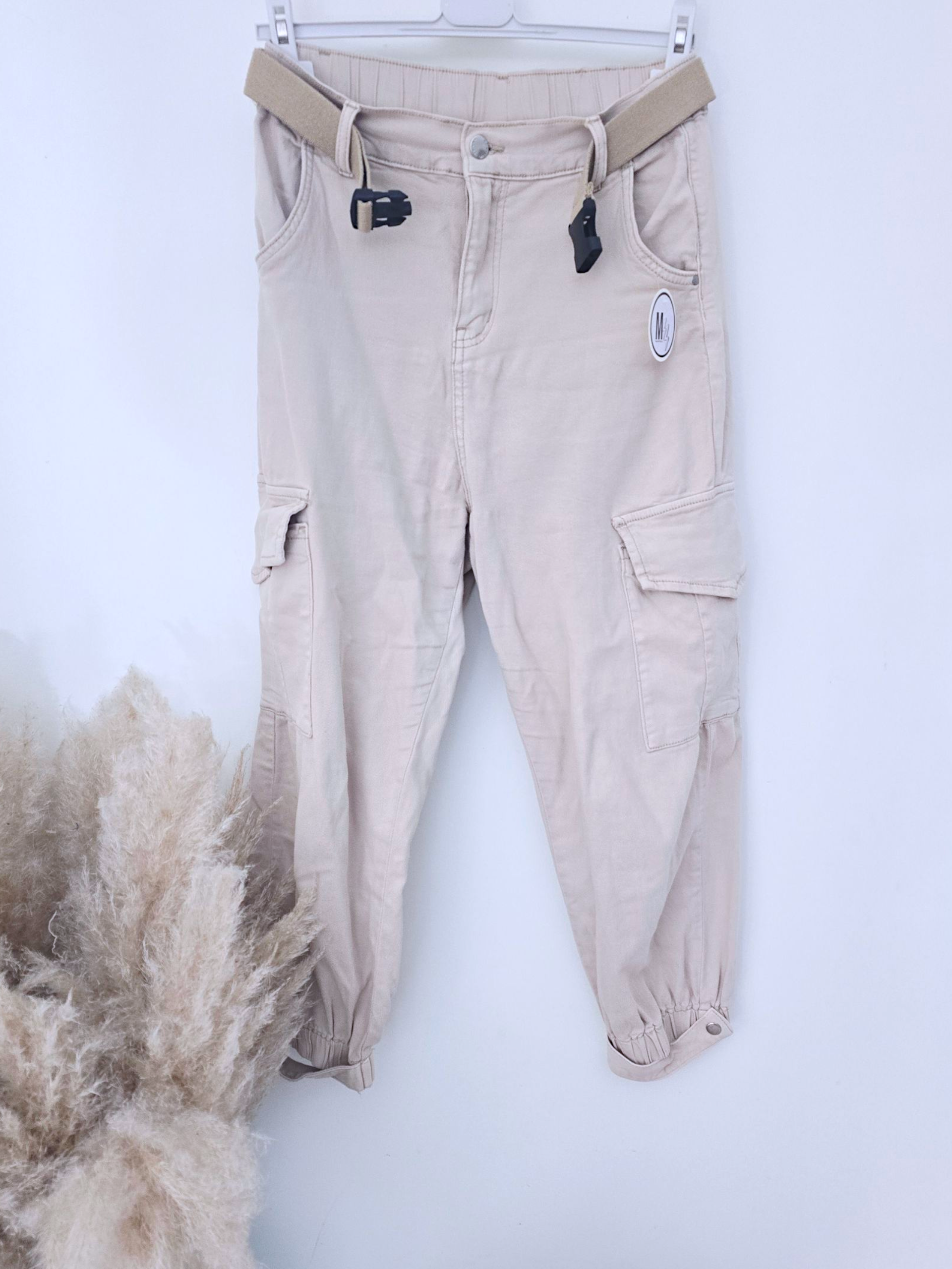 Pantalon cargo beige