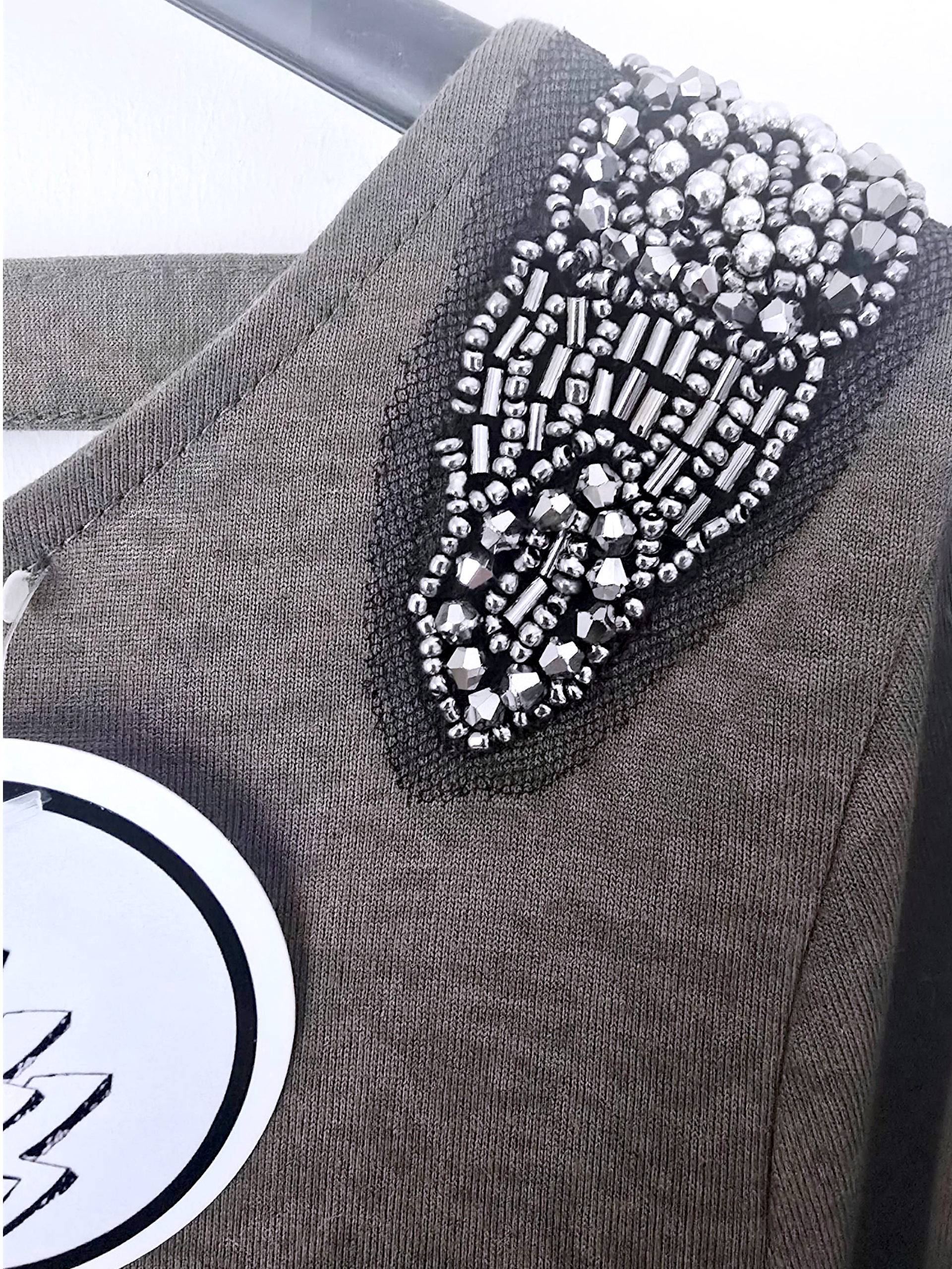 T-shirt kaki bijoux perles