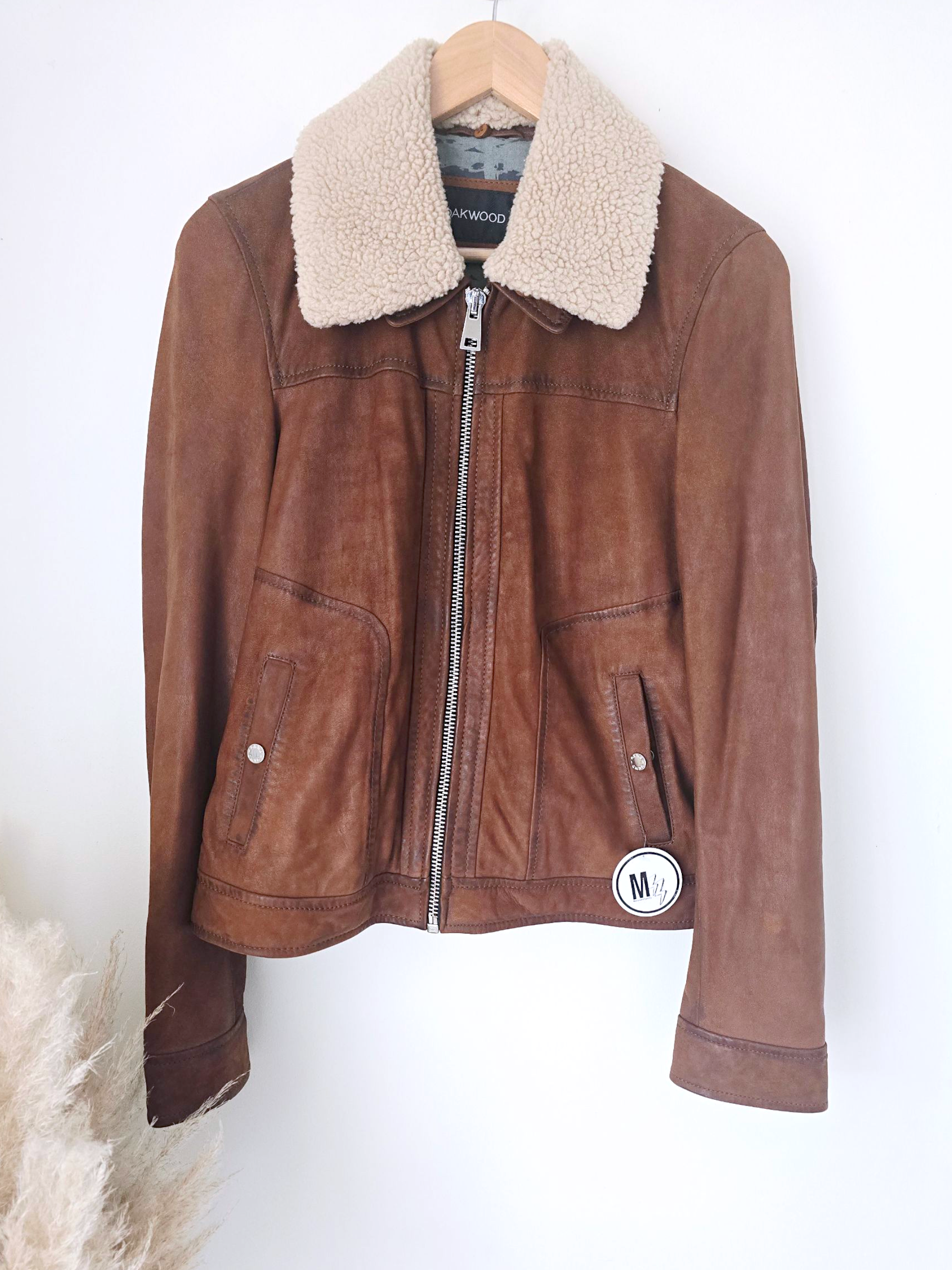 Bombers camel en cuir