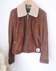 Bombers camel en cuir