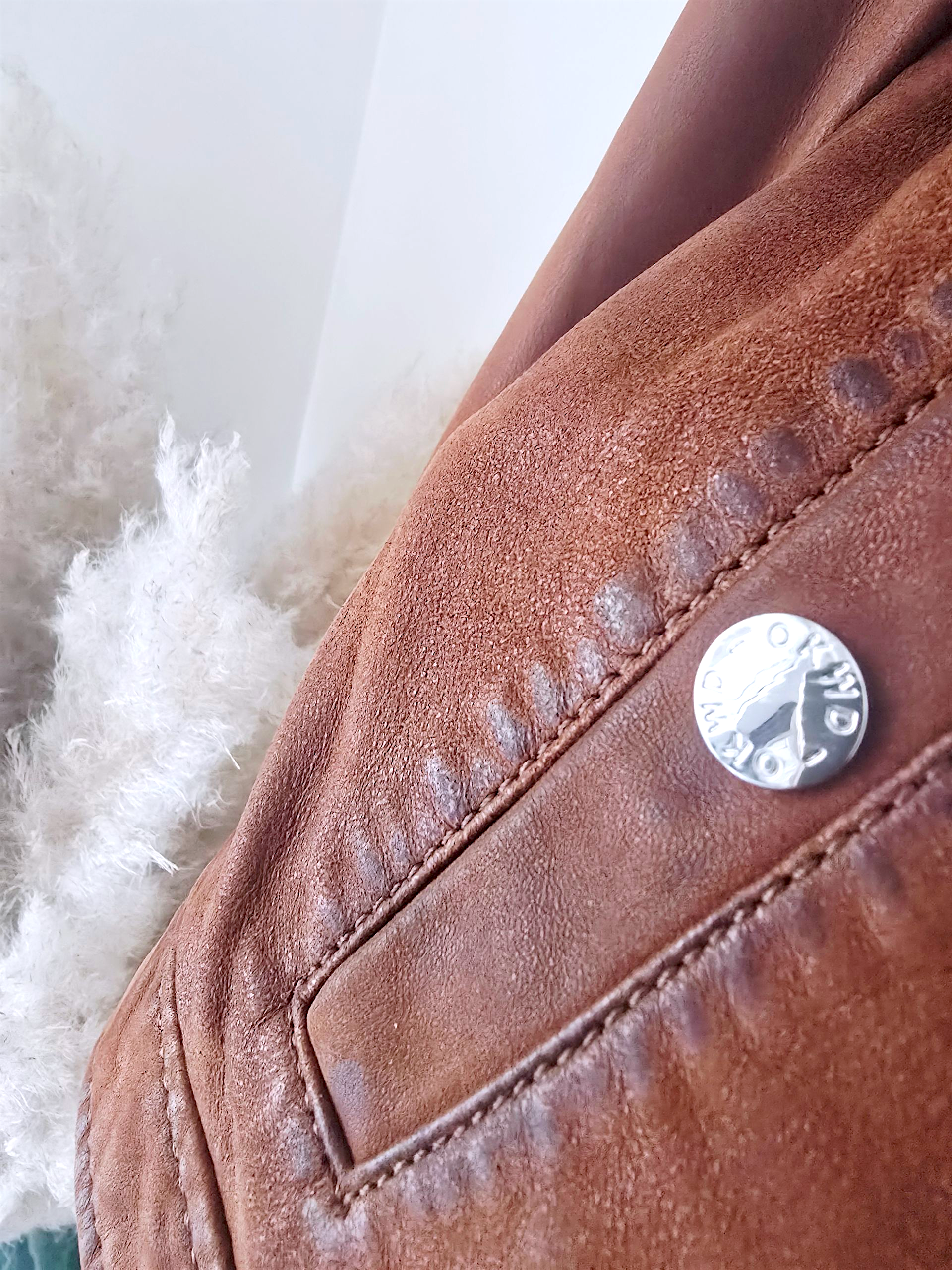 Bombers camel en cuir