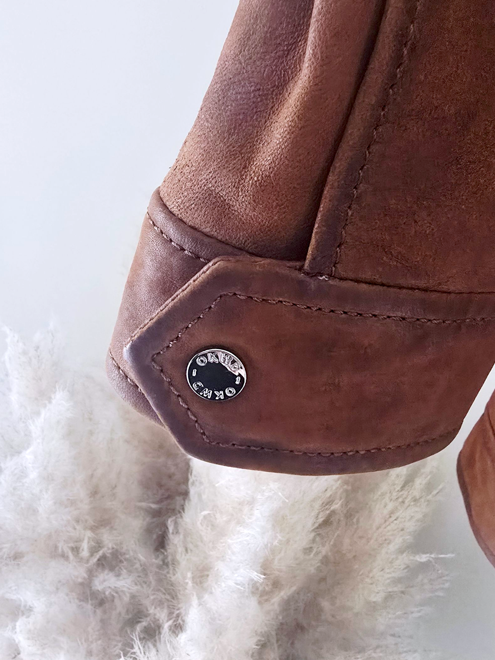 Bombers camel en cuir