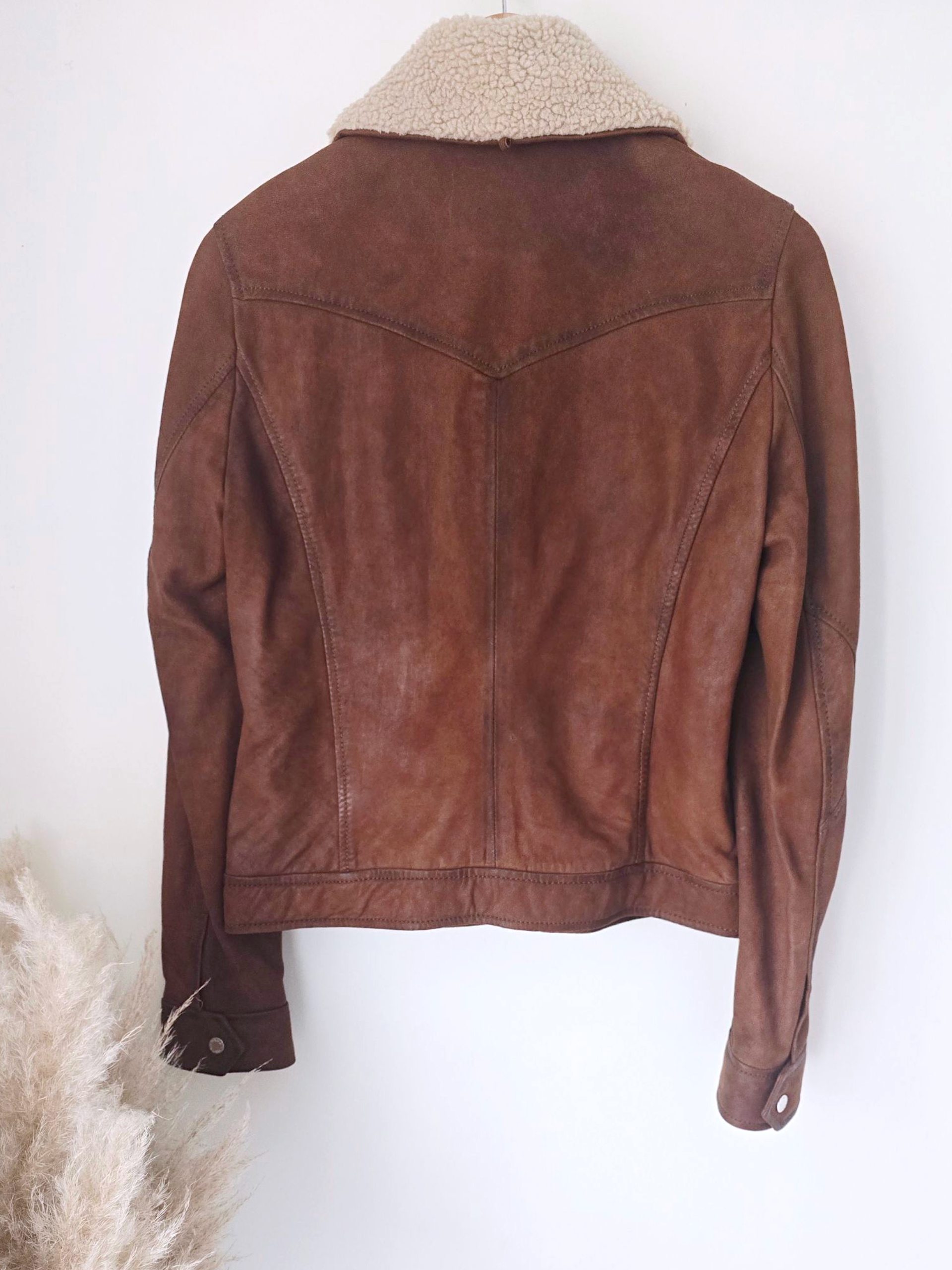 Bombers camel en cuir
