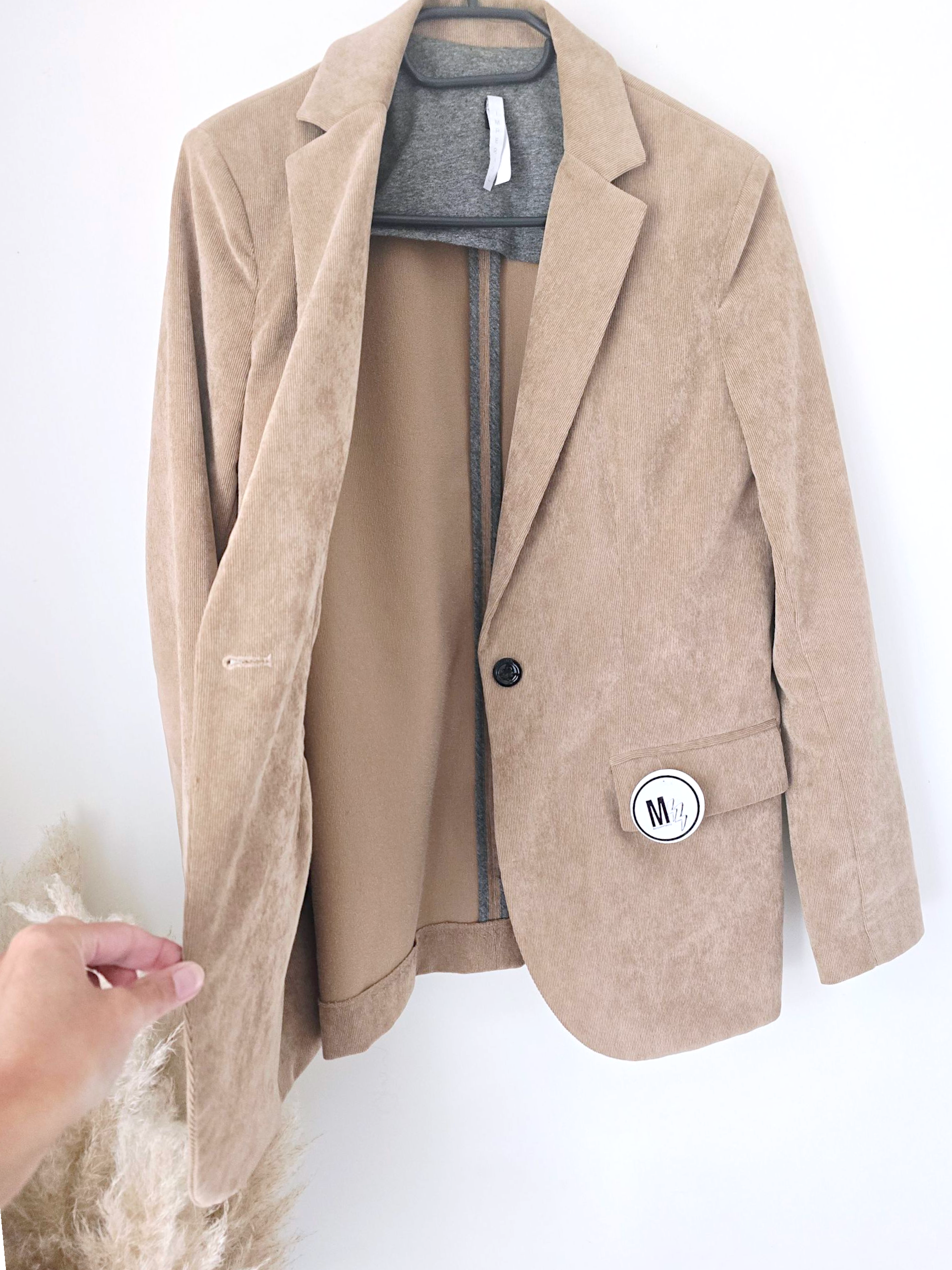 Veste beige velours côtelé