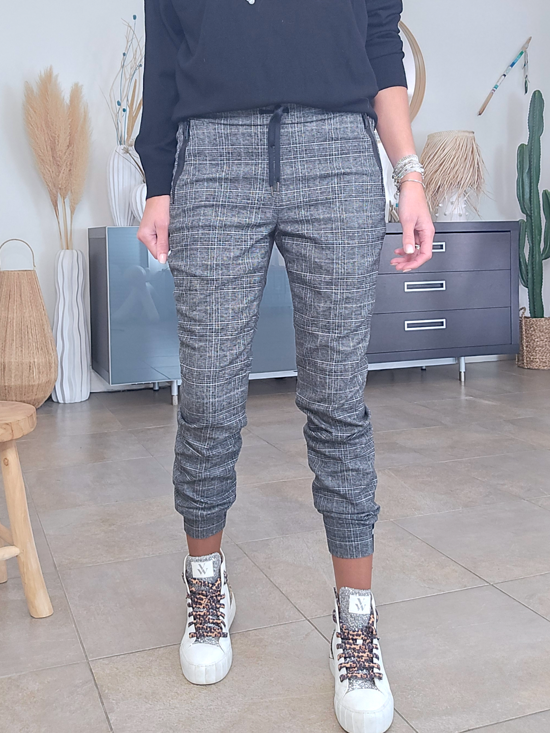 Pantalon jeeging à carreaux