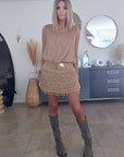 Robe Sharon bi-matière beige