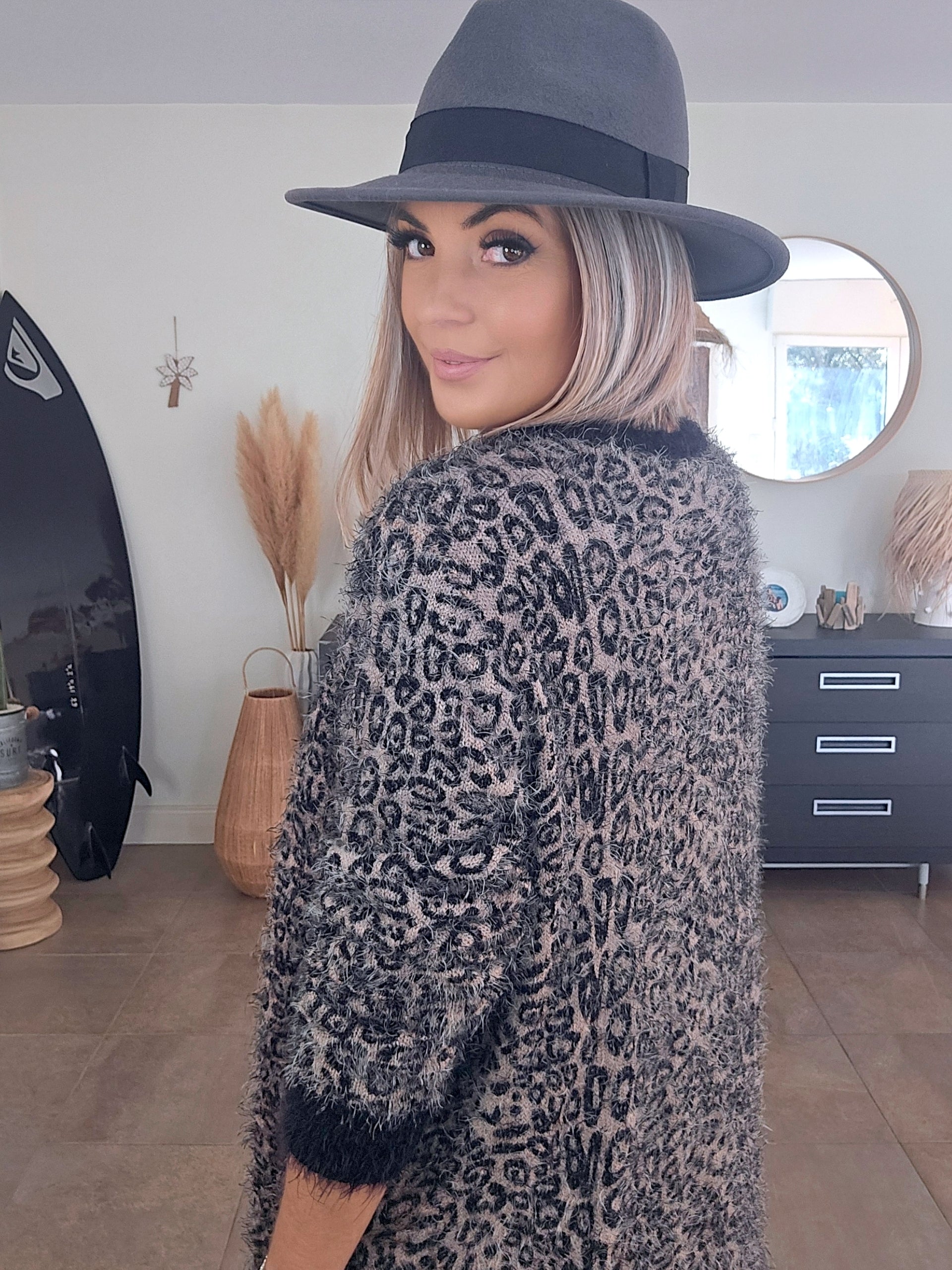 Gilet pilou à imprimé léopard