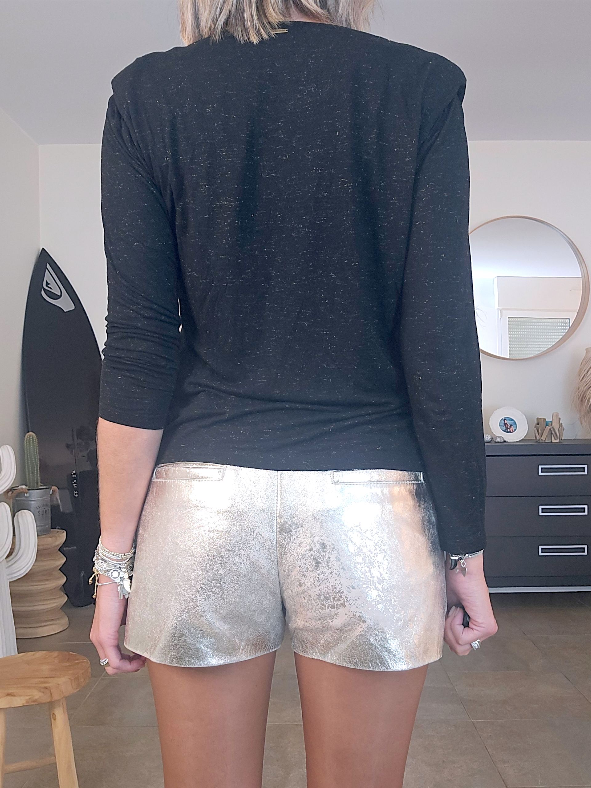 Short irisé 100% cuir