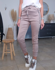 Pantalon jeeging beige bronze