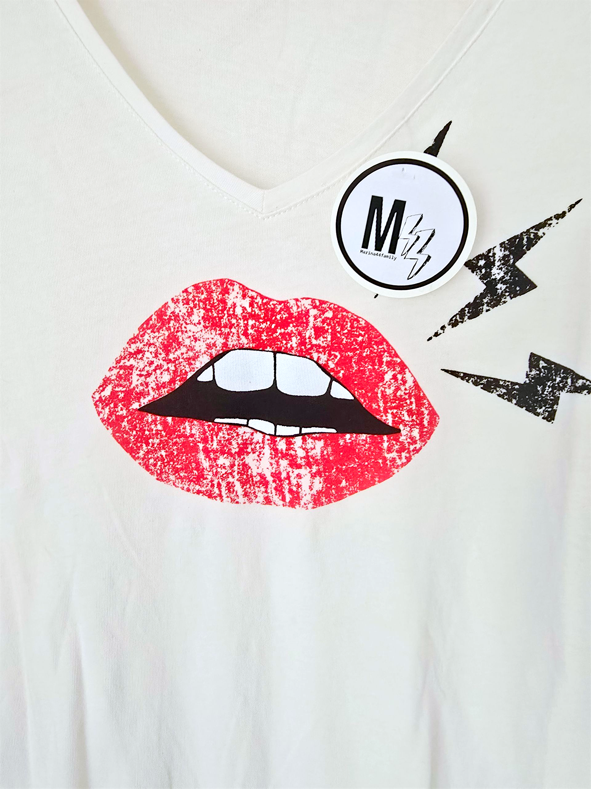 T-shirt blanc rock-chic