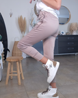 Pantalon jeeging beige bronze