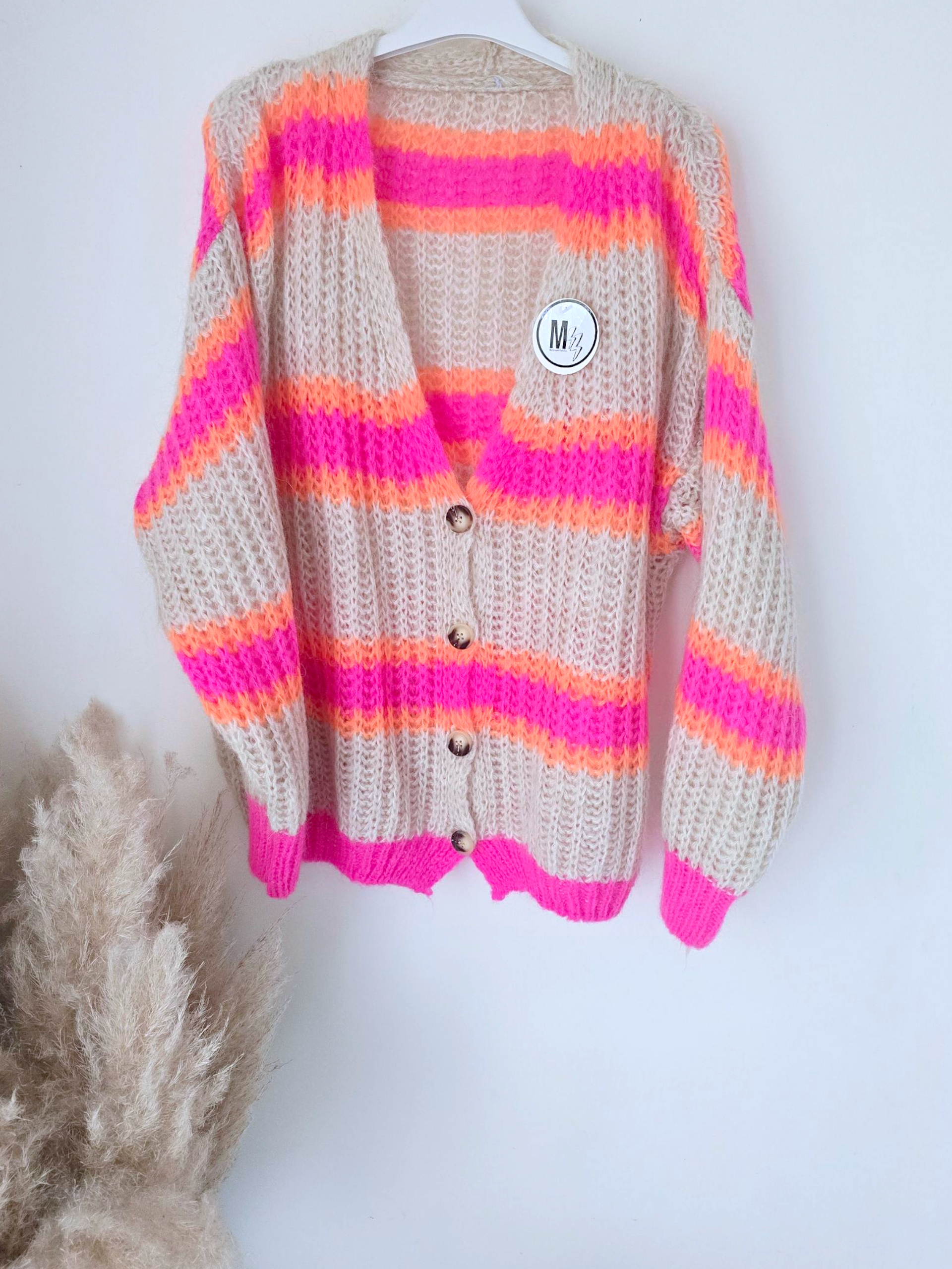 Cardigan doux fluo